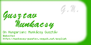 gusztav munkacsy business card
